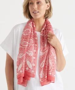 Sussan Scarves>Bandana Print Scarf - Pink WATERMELON