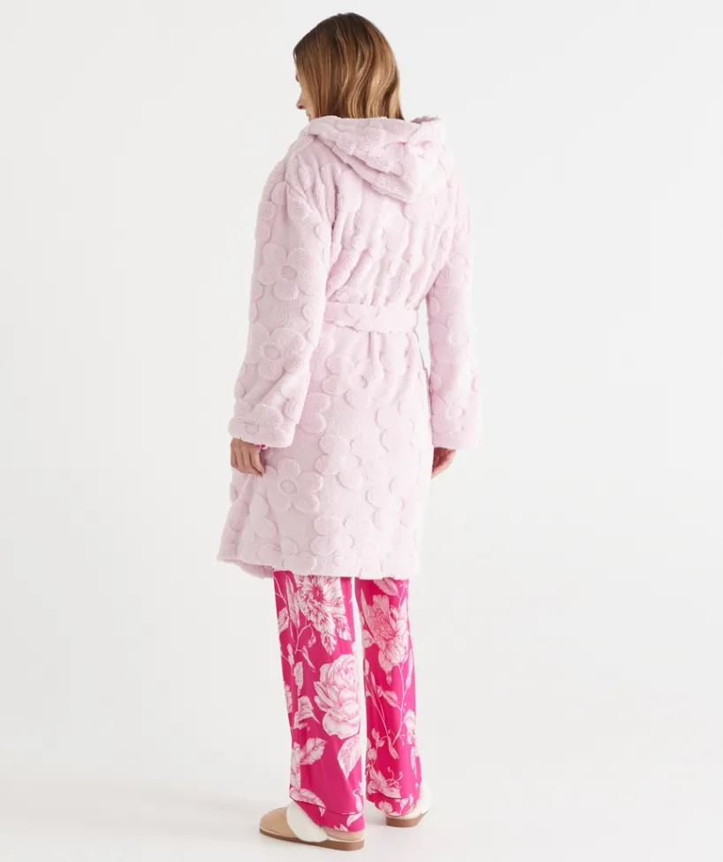 Sussan Dressing Gowns|Bcna>BCNA Floral Hooded Robe SOFT PINK