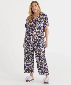 Sussan Pyjama Sets>Blooming Florals Short Sleeve Novelty Pyjama Set NAVY