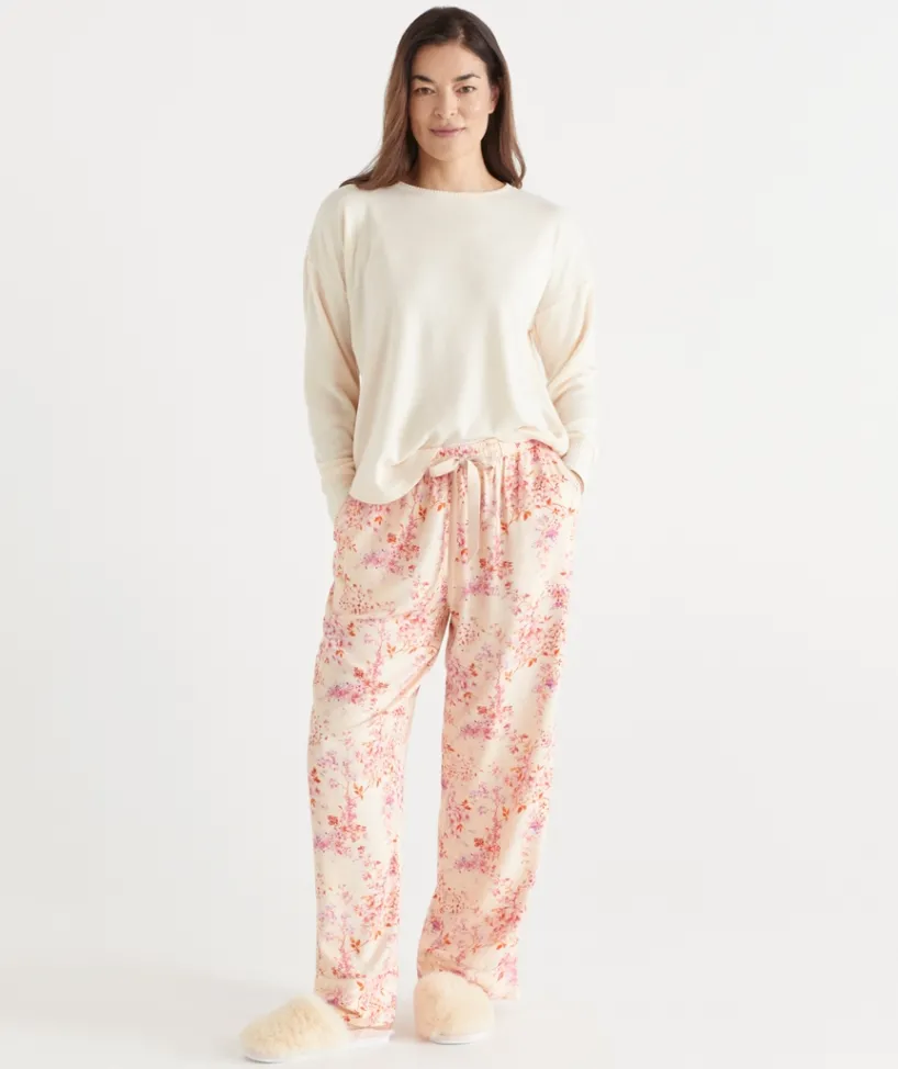 Sussan Pyjama Bottoms>Blossom Floral Print Pyjama Pant CREAM