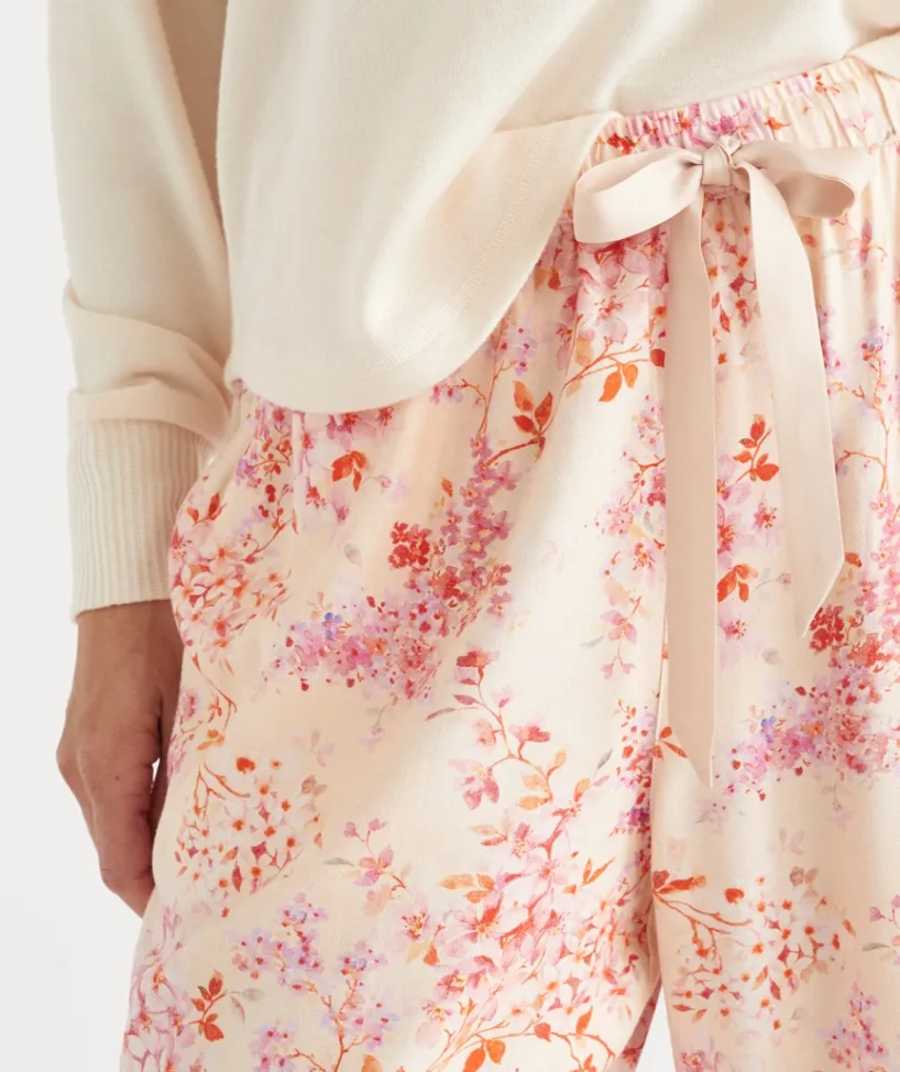 Sussan Pyjama Bottoms>Blossom Floral Print Pyjama Pant CREAM