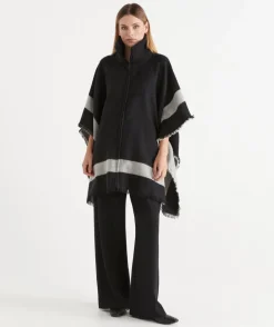 Sussan Wraps & Ponchos>Bold Stripe Collared Cape