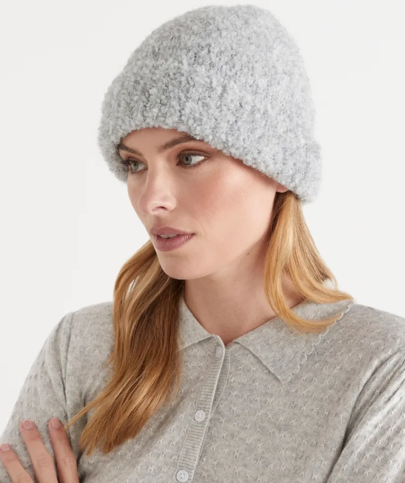 Sussan Hats>Boucle Knit Beanie GREY MARLE