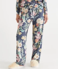 Sussan Pyjama Bottoms>Brushed Fruity Floral Pyjama Pant FRENCH NAVY
