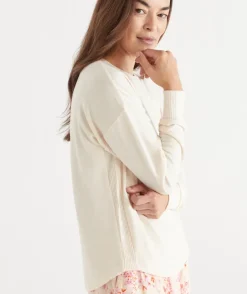 Sussan Women's Pyjama Tops>Brushed Long Sleeve Pyjama Top - BUTTER