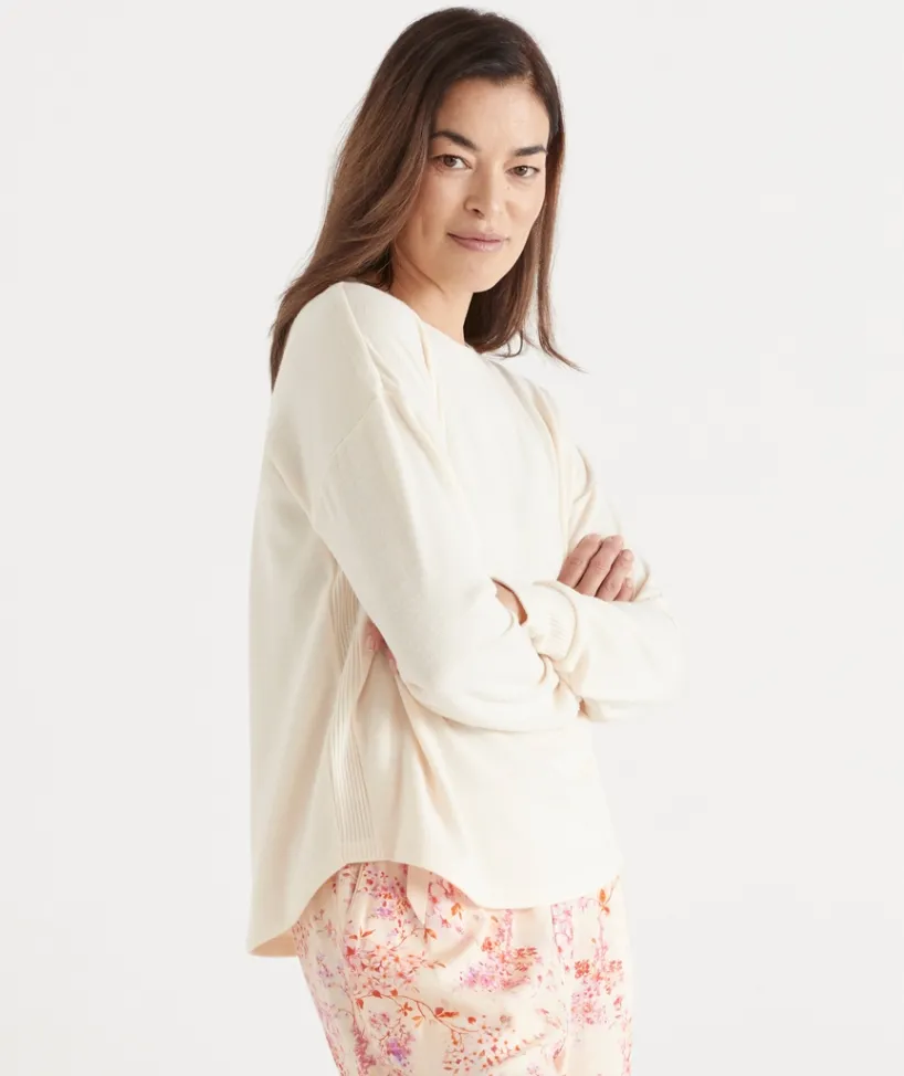 Sussan Women's Pyjama Tops>Brushed Long Sleeve Pyjama Top - BUTTER