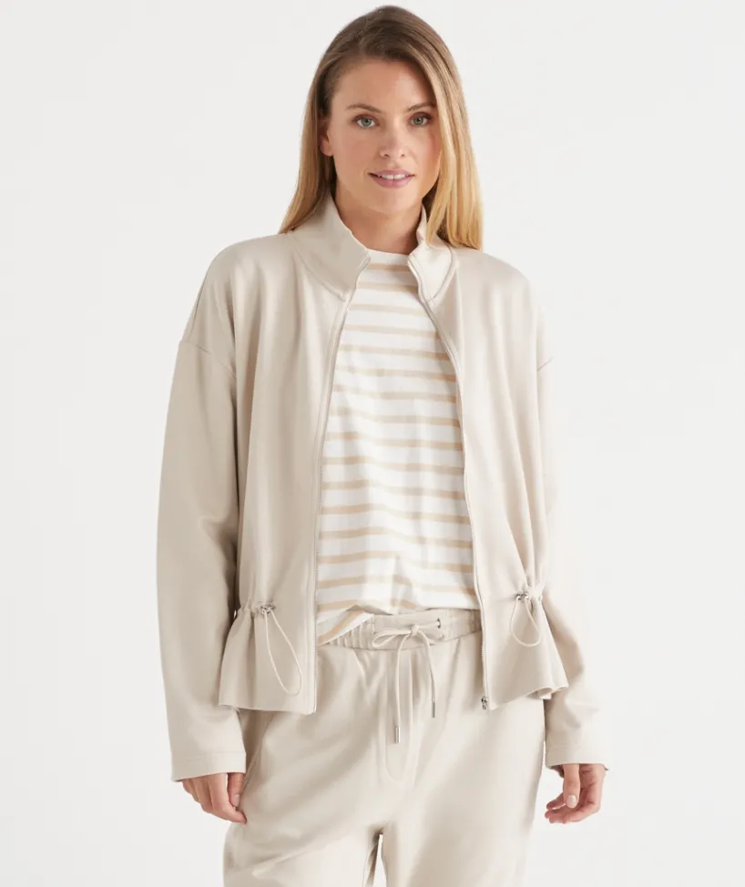 Sussan Tops|Jackets & Coats>Cinch-Waist Full-Zip Jacket