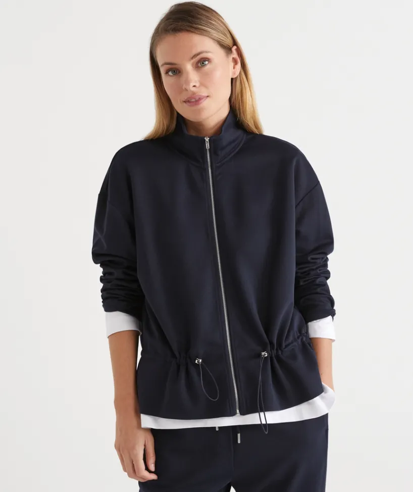 Sussan Tops|Jackets & Coats>Cinch-Waist Full-Zip Jacket