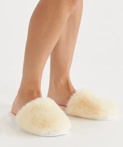 Sussan Slippers>Contrast Fluffy Slipper PINK
