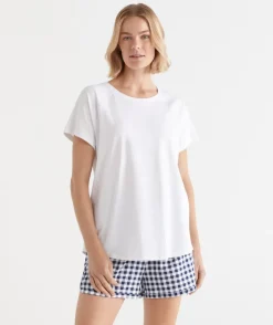 Sussan Pyjama Sets|Women's Pyjama Tops>Contrast Short Sleeve Pyjama Top