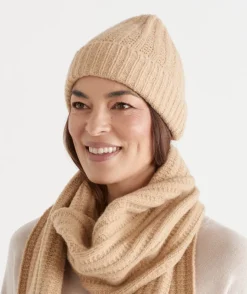 Sussan Knit Accessories|Hats>Cosy Rib Beanie - CAPPUCCINO