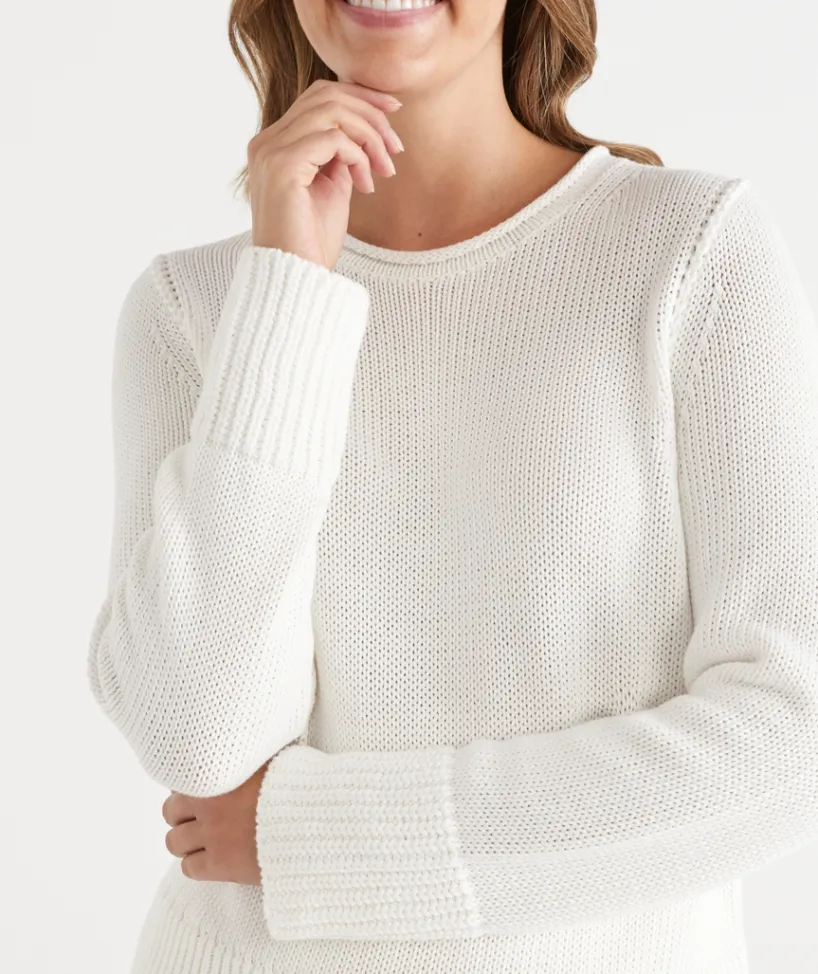 Sussan Tops|Knitwear>Crew Neck Jumper CHALK