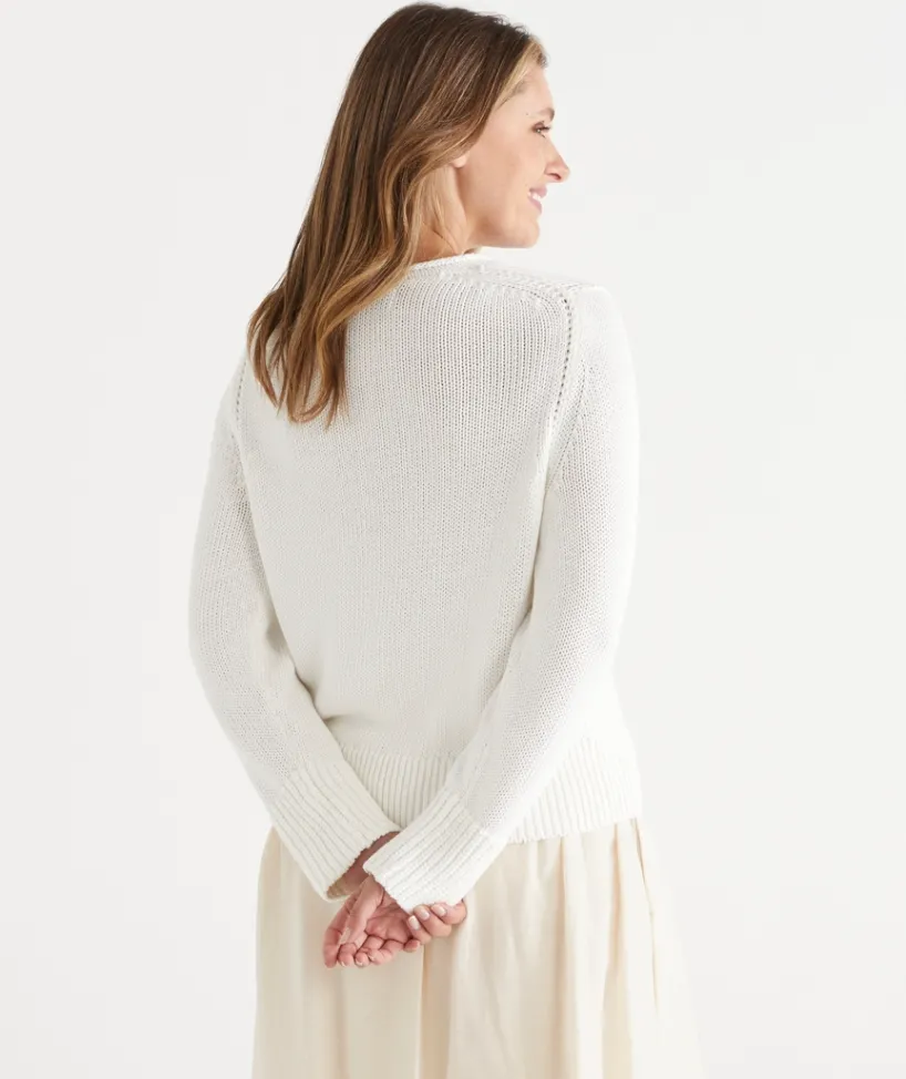 Sussan Tops|Knitwear>Crew Neck Jumper CHALK