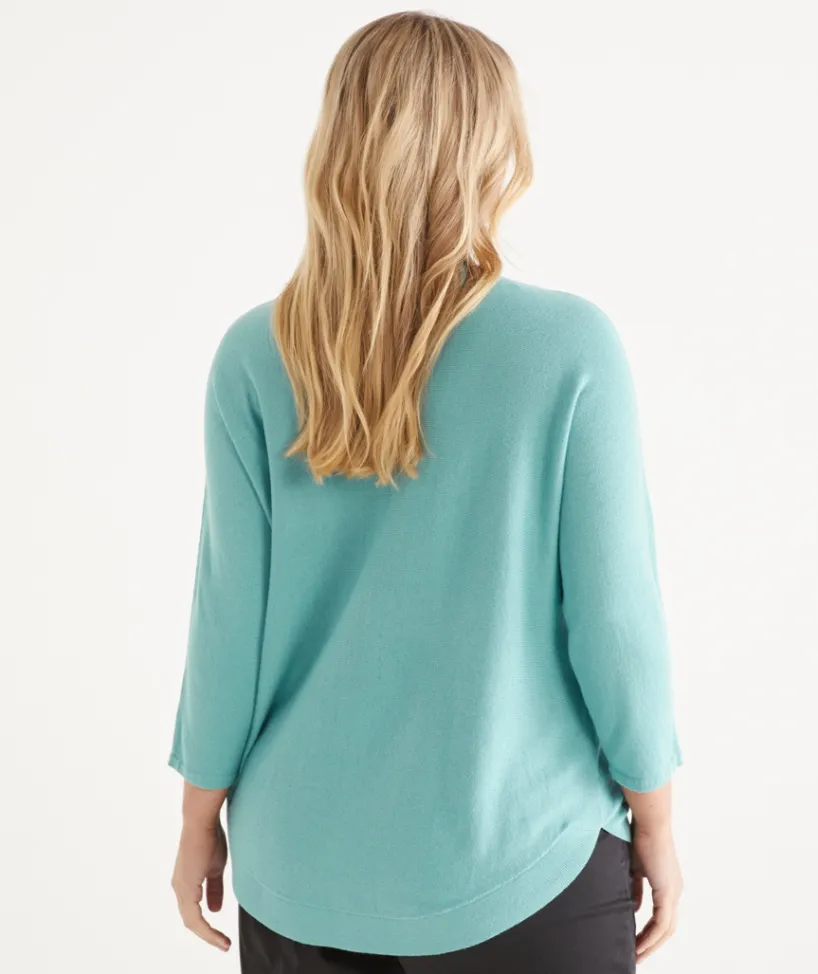 Sussan Tops|Knitwear>Curved Hem Crew Neck Jumper