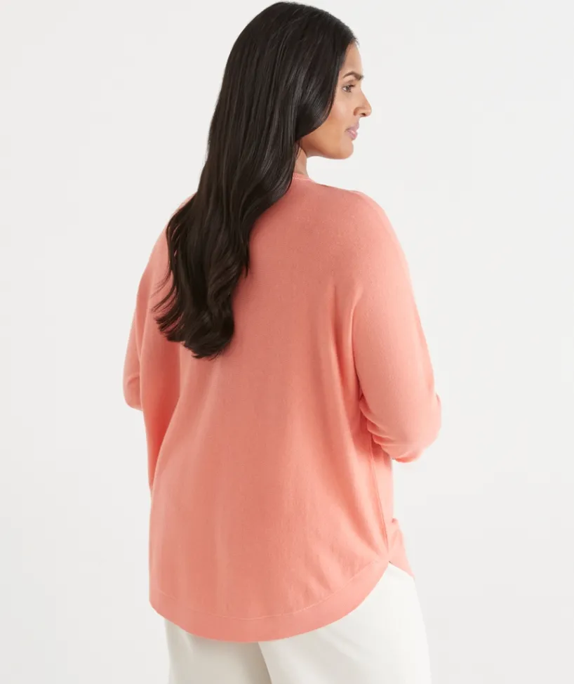 Sussan Tops|Knitwear>Curved Hem Crew Neck Jumper