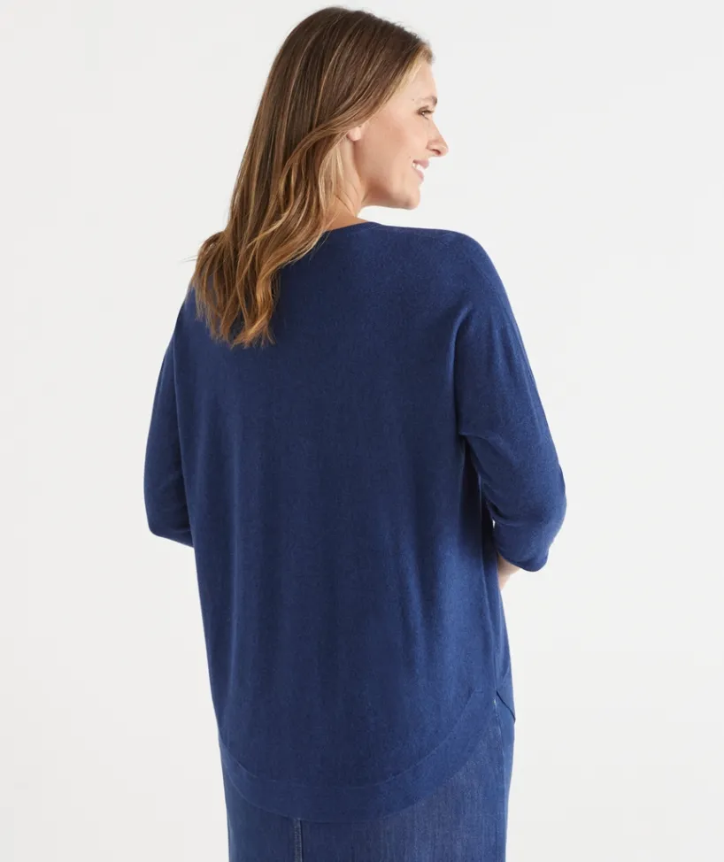 Sussan Tops|Knitwear>Curved Hem Crew Neck Jumper