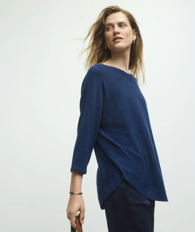 Sussan Tops|Knitwear>Curved Hem Crew Neck Jumper