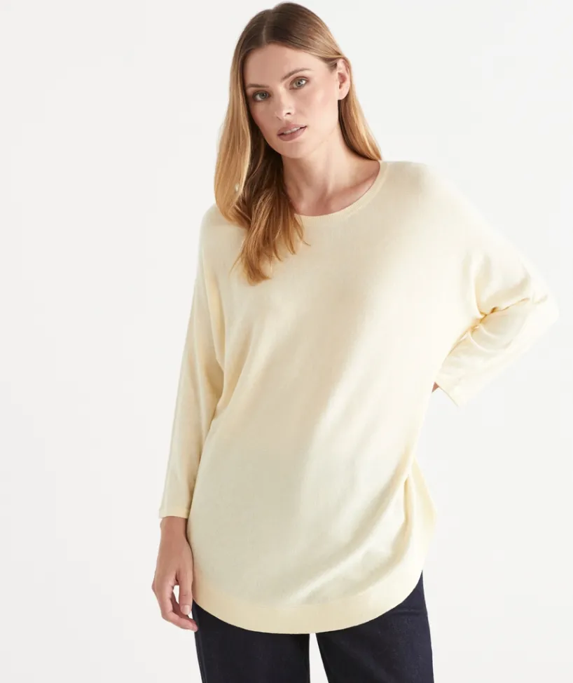 Sussan Tops|Knitwear>Curved Hem Crew Neck Jumper