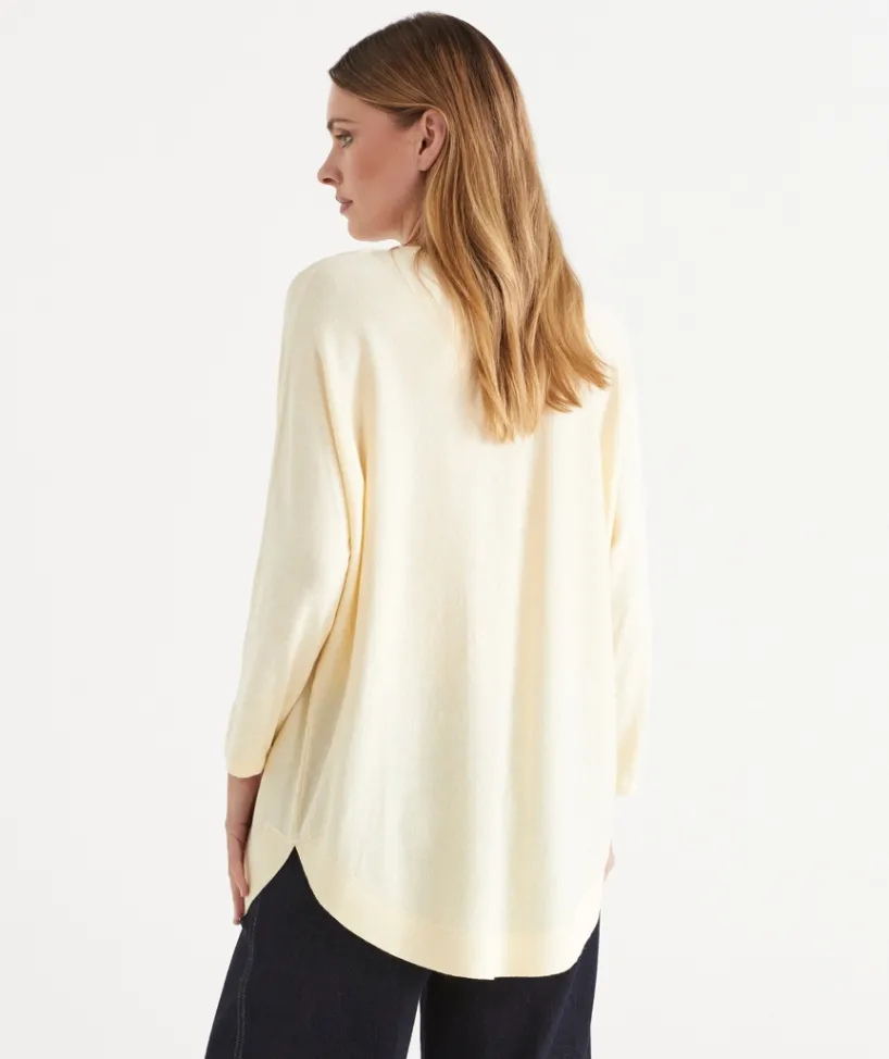 Sussan Tops|Knitwear>Curved Hem Crew Neck Jumper