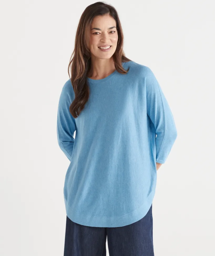 Sussan Tops|Knitwear>Curved Hem Crew Neck Jumper