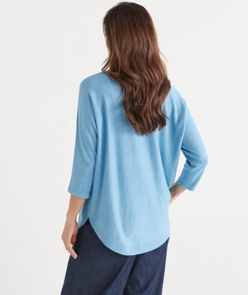 Sussan Tops|Knitwear>Curved Hem Crew Neck Jumper