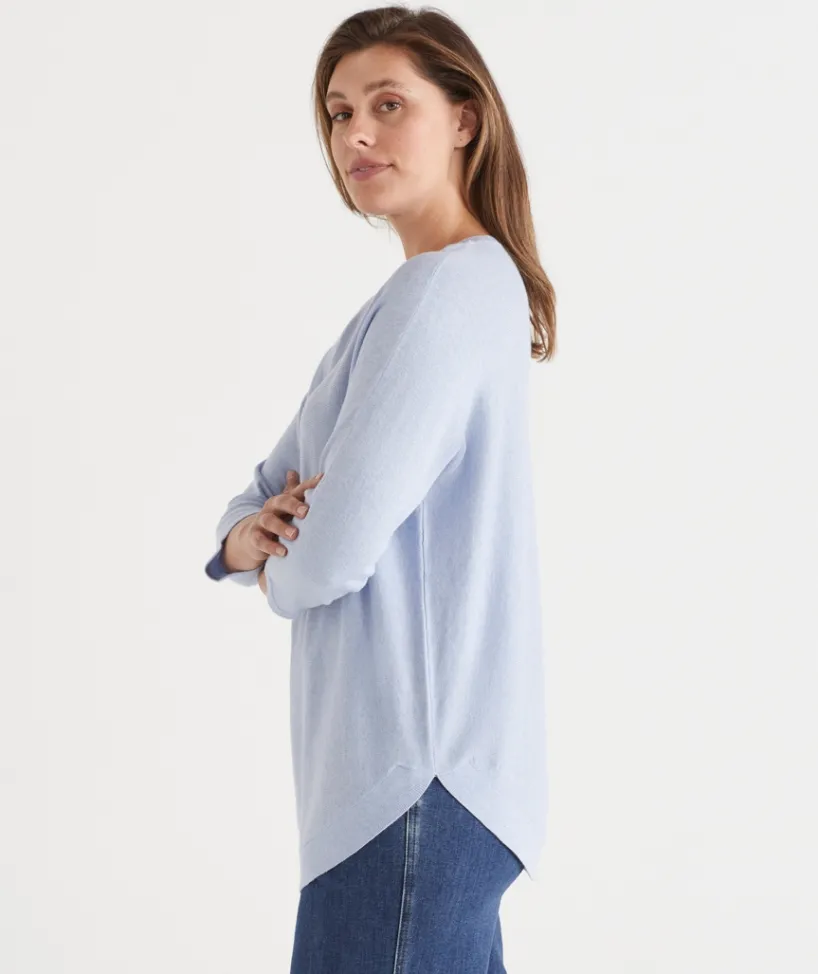 Sussan Tops|Knitwear>Curved Hem Crew Neck Jumper