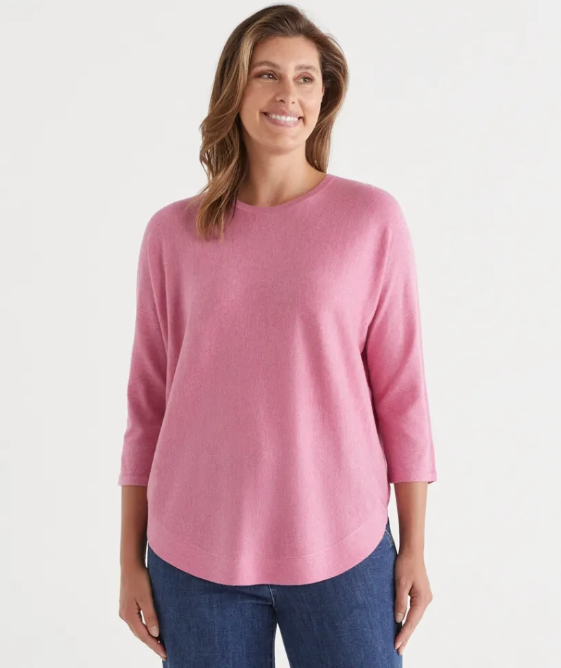 Sussan Tops|Knitwear>Curved Hem Crew Neck Jumper