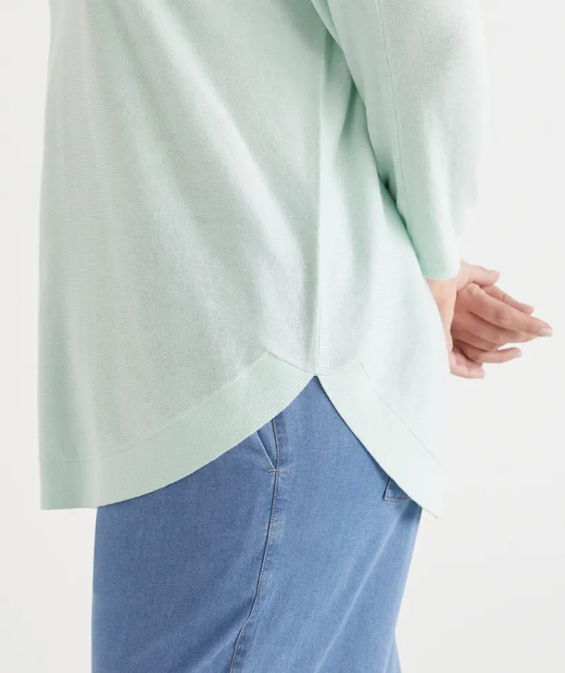 Sussan Tops|Knitwear>Curved Hem Crew Neck Jumper