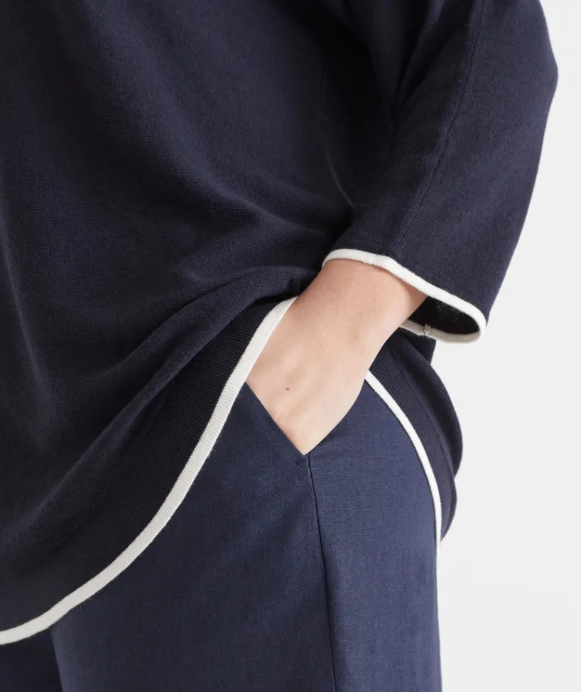 Sussan Tops|Knitwear>Curved Hem Crew Neck Jumper