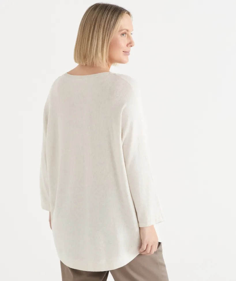 Sussan Tops|Knitwear>Curved Hem Crew Neck Jumper
