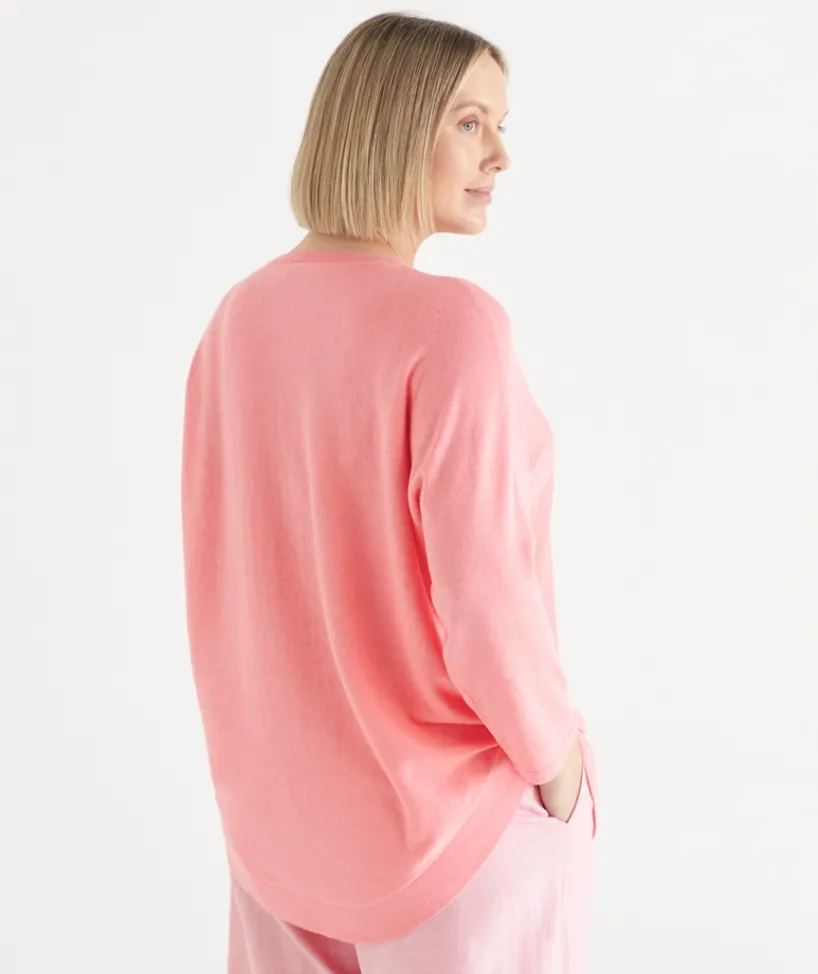Sussan Tops|Knitwear>Curved Hem Crew Neck Jumper