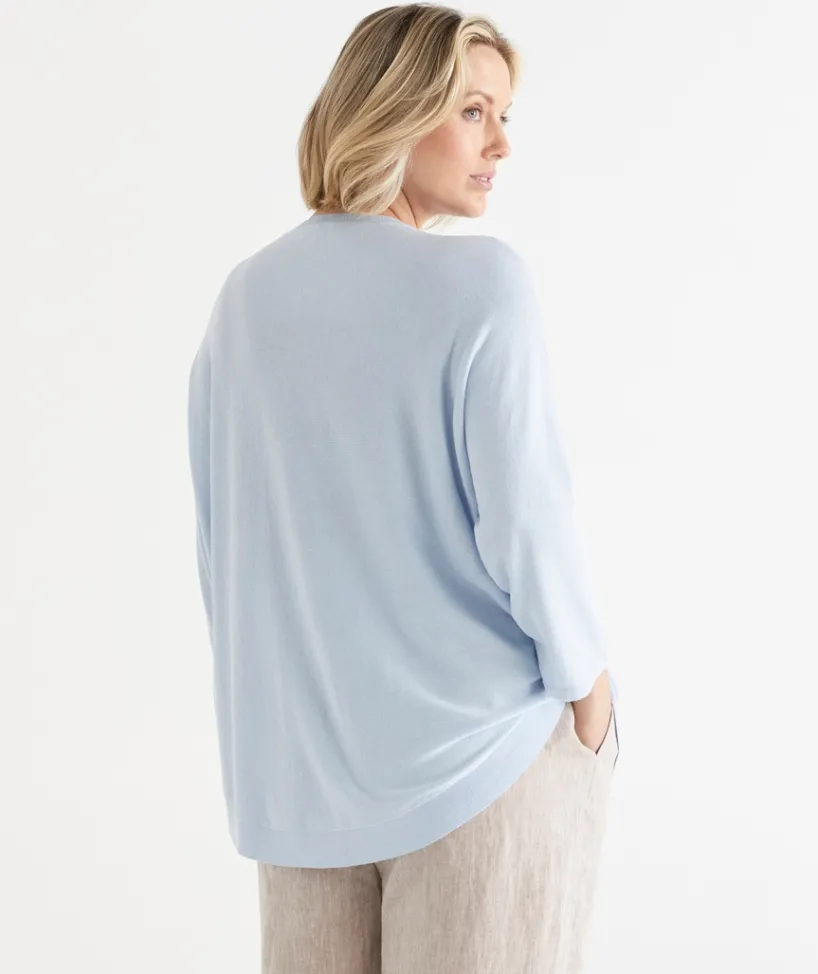 Sussan Tops|Knitwear>Curved Hem Crew Neck Jumper