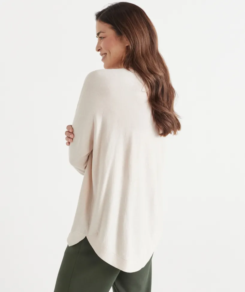 Sussan Tops|Knitwear>Curved Hem Crew Neck Jumper