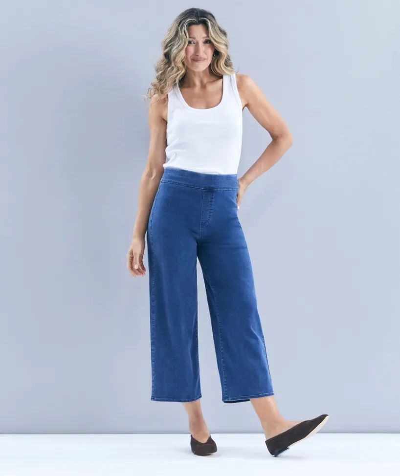 Sussan Pants|Denim>Denim Culotte - DARK WASH