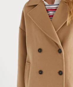 Sussan Jackets & Coats|Coats>Double Breasted Mid Length Coat CARAMEL