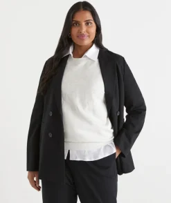 Sussan Everyday Icons>Double Breasted Ponte Blazer