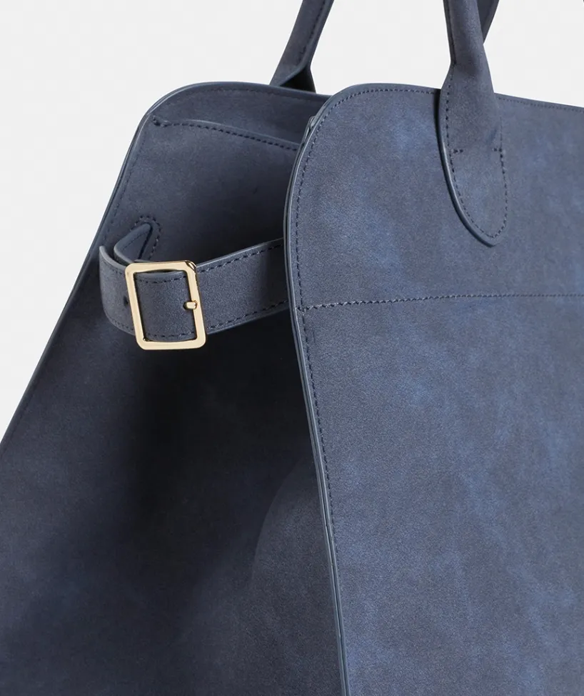 Sussan Bags>Faux Suede Tote Bag INDIGO