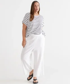 Sussan Pants>Flat Front Culotte WHITE