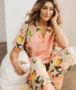 Sussan Pyjama Sets>Floral Botanical Orchard Pyjama Set PINK LEMONADE