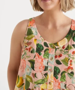 Sussan Nighties>Floral Botanical Orchard Sleeveless Nightie PINK LEMONADE