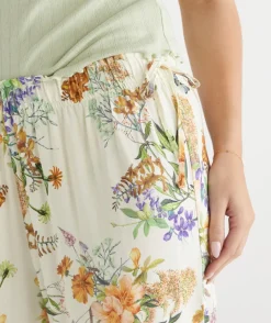 Sussan Pyjama Sets|Pyjama Bottoms>Floral Field Print 3/4 Pyjama Pant CREAM