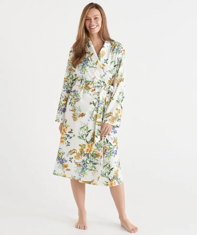 Sussan Dressing Gowns>Floral Field Robe CREAM