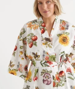 Sussan Dressing Gowns>Floral Garden Stamp Print Robe MULTI