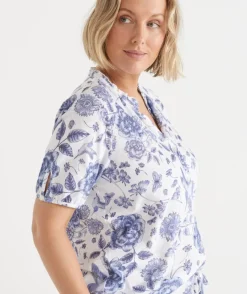 Sussan Pyjama Sets>Floral Toile 3/4 Pyjama Set WHITE