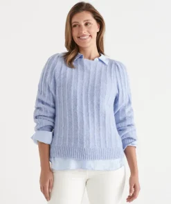 Sussan Tops|Knitwear>Fluffy Boat Neck Jumper