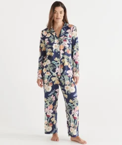 Sussan Pyjama Sets>Fruity Floral Pyjama Set FRENCH NAVY