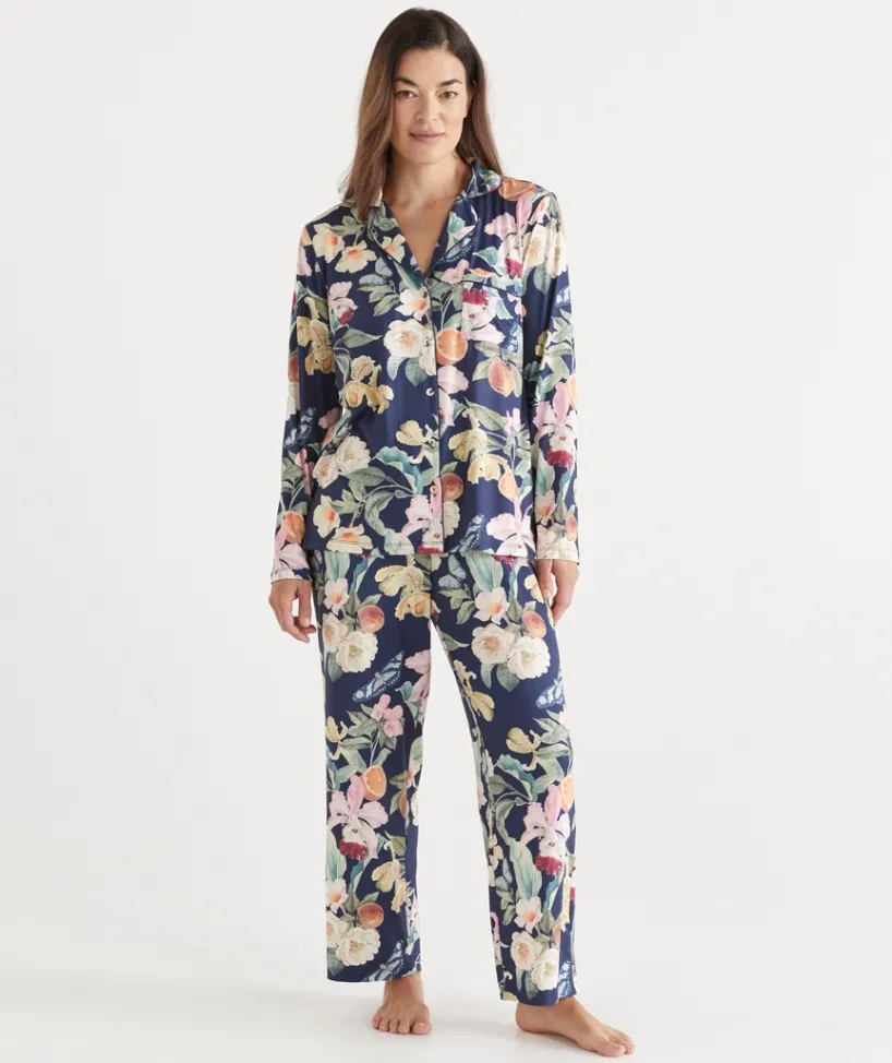 Sussan Pyjama Sets>Fruity Floral Pyjama Set FRENCH NAVY