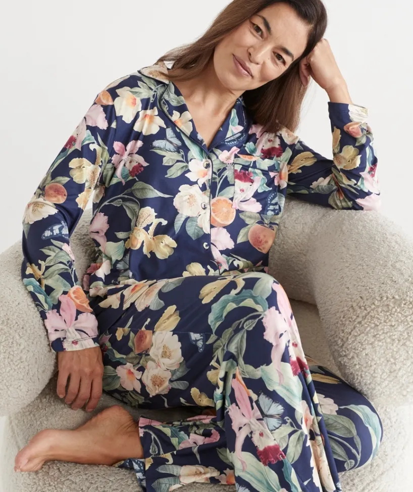 Sussan Pyjama Sets>Fruity Floral Pyjama Set FRENCH NAVY
