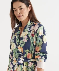 Sussan Dressing Gowns>Fruity Floral Robe FRENCH NAVY