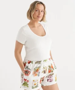 Sussan Pyjama Bottoms>Garden Stamp Print Pyjama Boxer Short MULTI